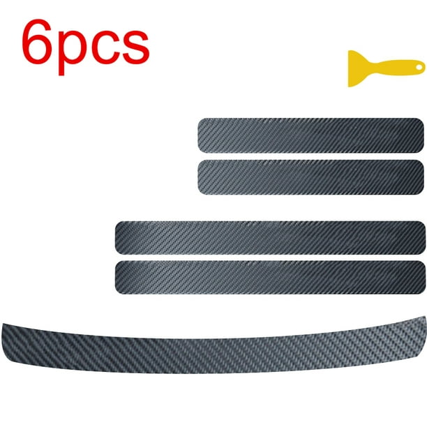 Auto 3D Carbon Fiber Trunk Protection Strip Sill Scuff Cover Car Plate Sticker